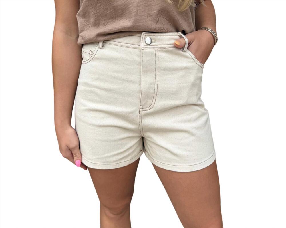 NEW SAGE THE LABEL get to it high rise denim short in natural
